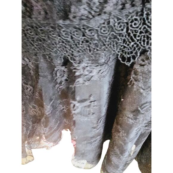 Vintage 80's Black Lace Midi Dress Barbara Chodos Michael Marcella whimsy goth - Picture 6 of 6